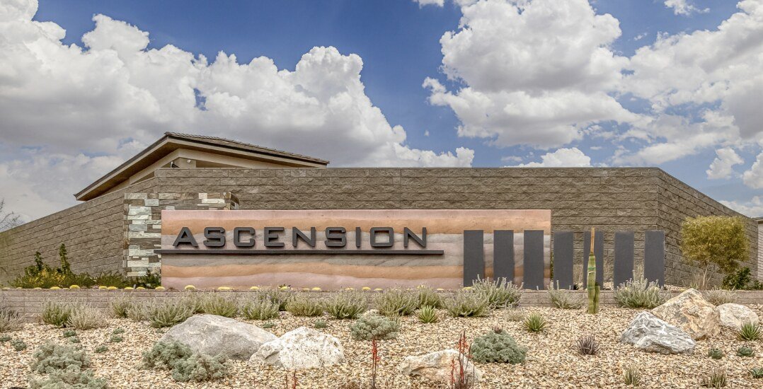 Ascension community entrance monument at The Peaks